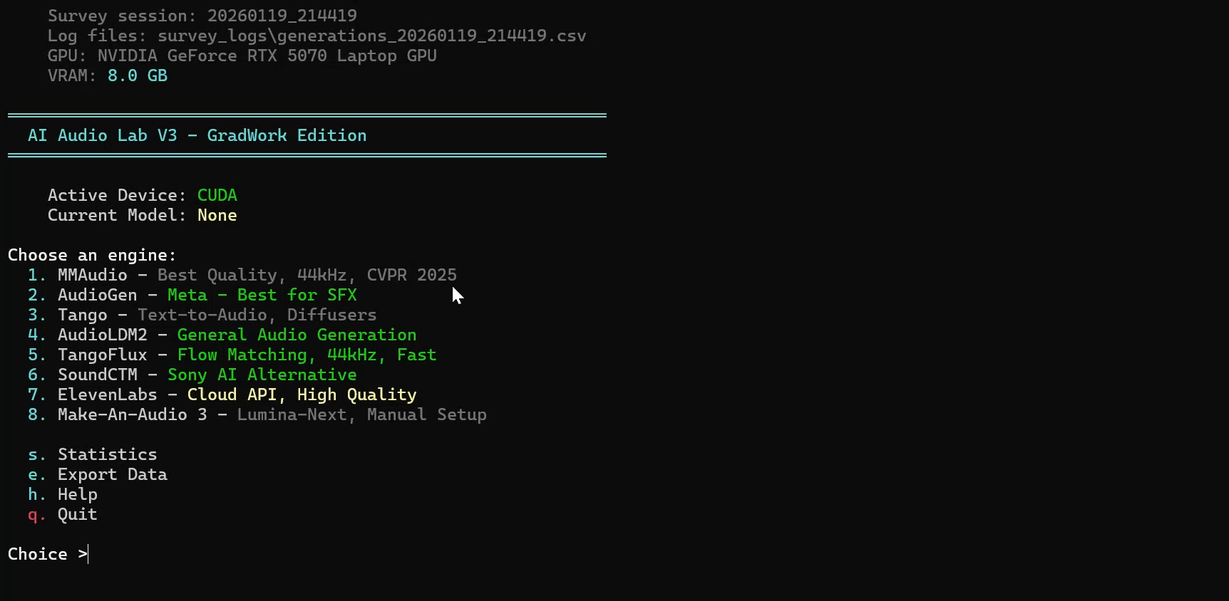 Python AI audio prototype terminal