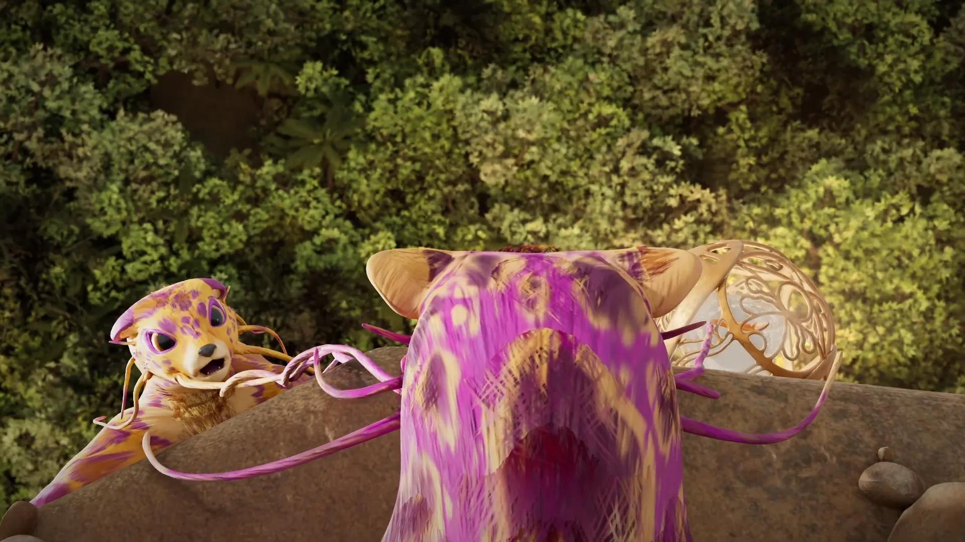 Aerial view of 3D jungle