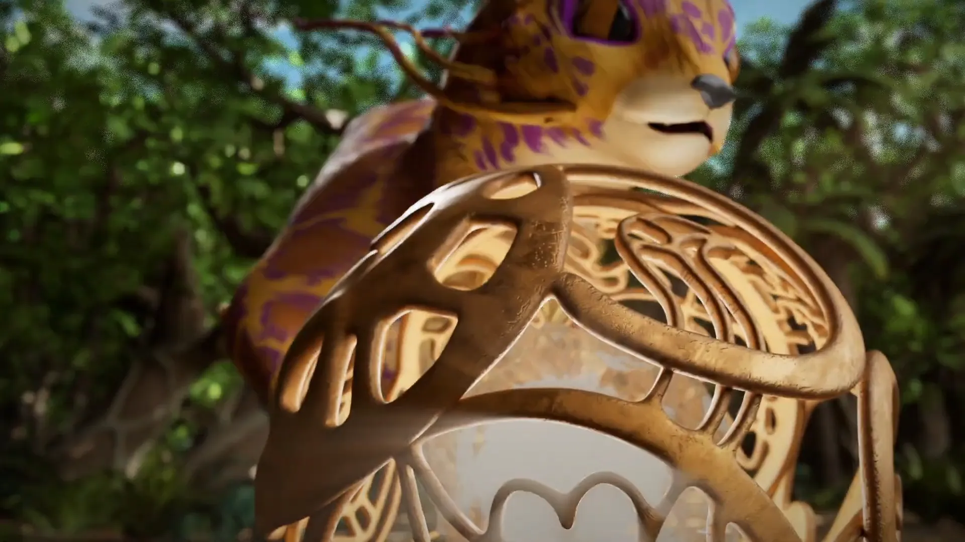 Orange cat with golden orb