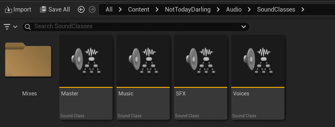 Not Today, Darling! - Sound Class hierarchy in Unreal Engine